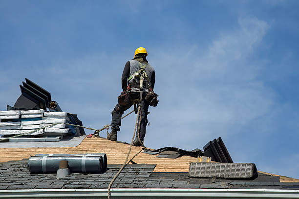 Professional Gutter Installation technician working in Hebron, ND